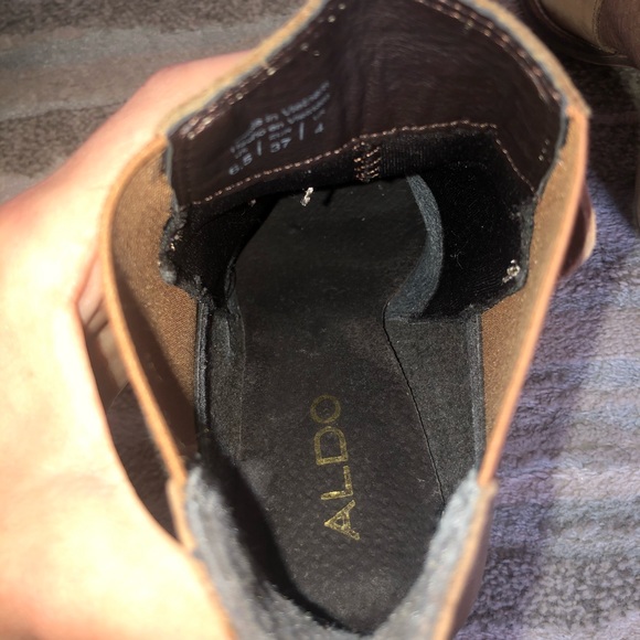 ALDO Tan Block Heel Booties  Size 6.5 - Picture 10 of 11